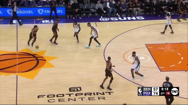 NBA常规赛：篮网vs太阳第3节英文原声回放