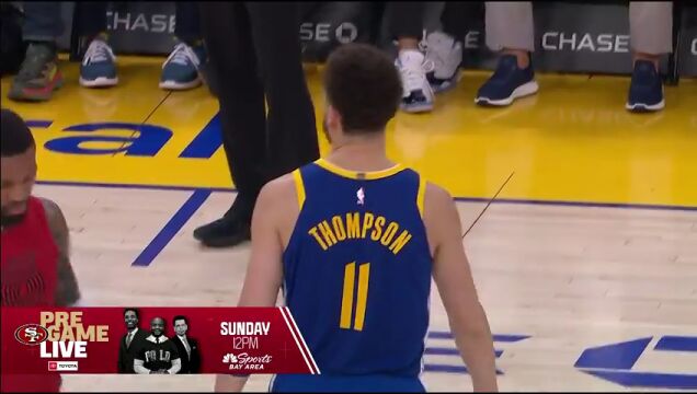 NBA常规赛：开拓者vs勇士第2节英文原声回放