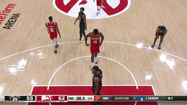 NBA常规赛：篮网vs老鹰第2节 中文解说回放