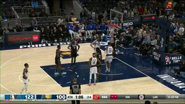 独行侠vs步行者第4节英文原声回放