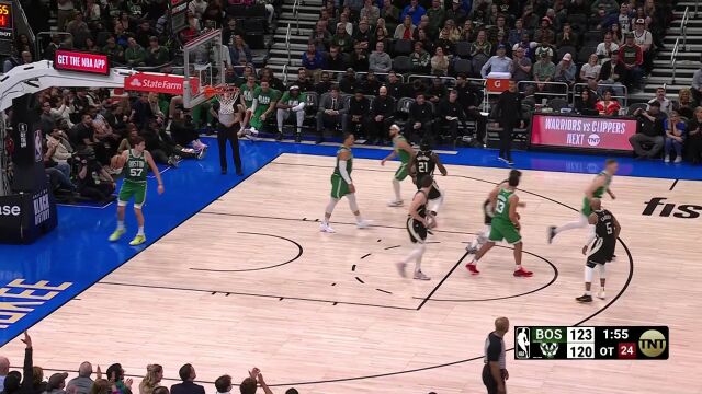 NBA常规赛：凯尔特人vs雄鹿英文原声全场回放