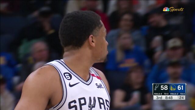  NBA常规赛：马刺vs勇士第3节中文解说回放