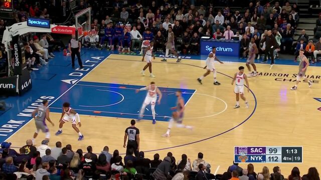 NBA常规赛：国王vs尼克斯第4节中文解说回放