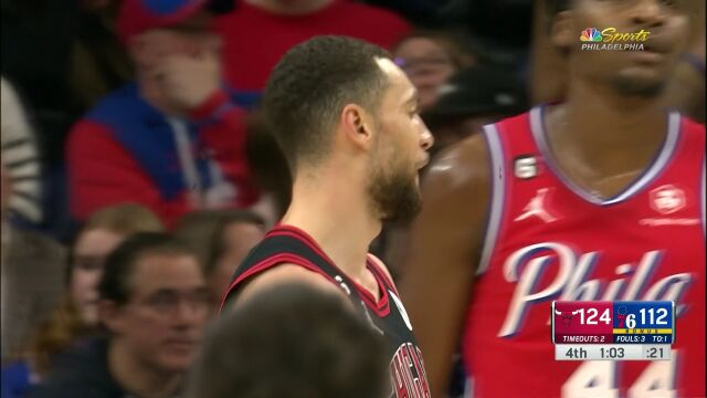 NBA常规赛：公牛vs费城第4节 英文解说回放