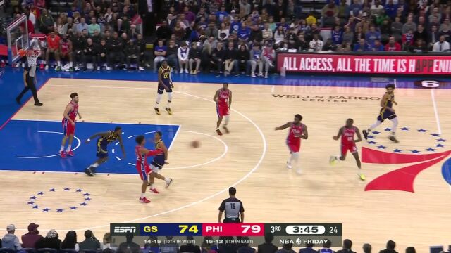 一切尽在掌握！恩比德脚踩油门不看人妙传梅尔顿送球入网