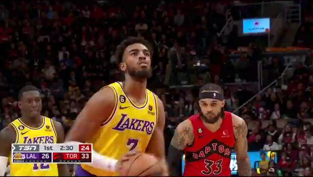 NBA常规赛：湖人vs猛龙第1节中文解说回放