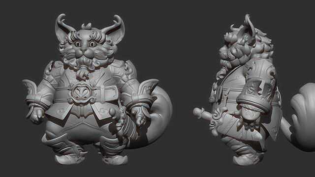 3D打印手办模型制作流程zbrush次世代猫咪NPC制作上