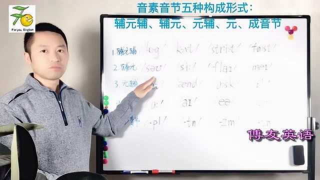 音素音节五种构成形式:辅元辅、辅元、元辅、元、成音节