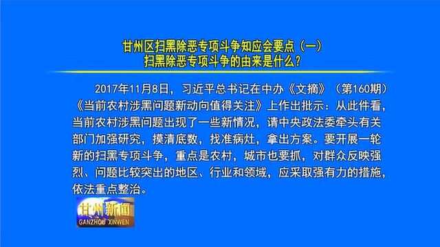 甘州区扫黑除恶专项斗争知应会要点