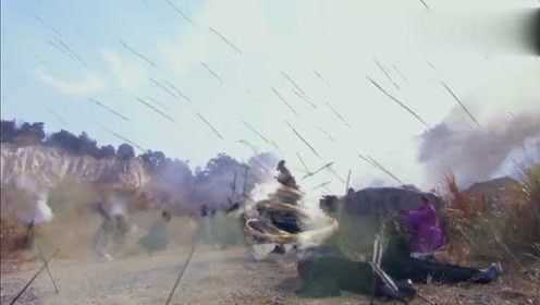 坏人万箭齐发,男子腹背受敌,情急之下使出隐藏已久的绝世武功