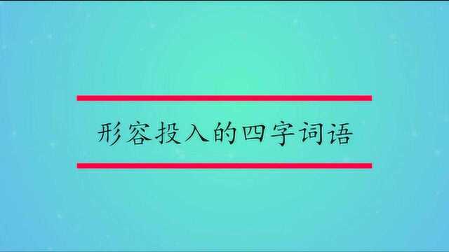 形容投入的四字词语