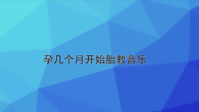 孕妇几个月开始胎教音乐?