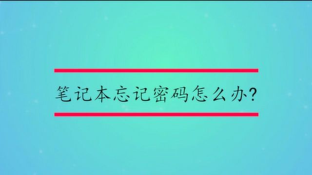 笔记本忘记密码怎么办?