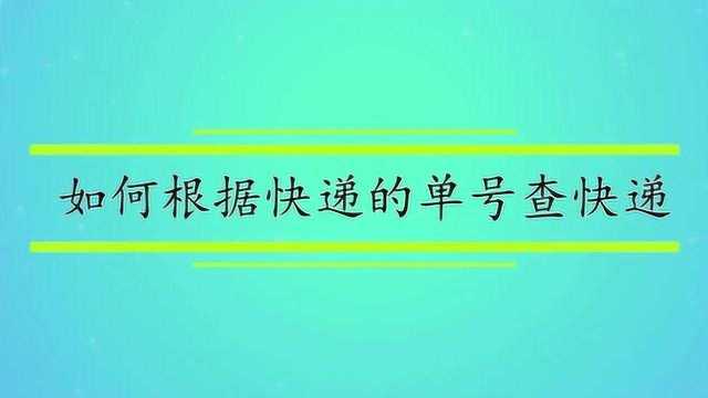 如何根据快递的单号查快递