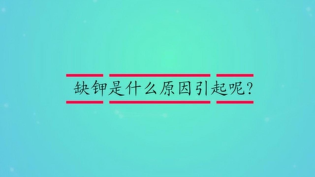 缺钾是什么原因引起呢?