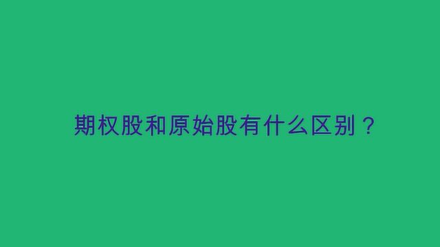 期权股和原始股有什么区别?