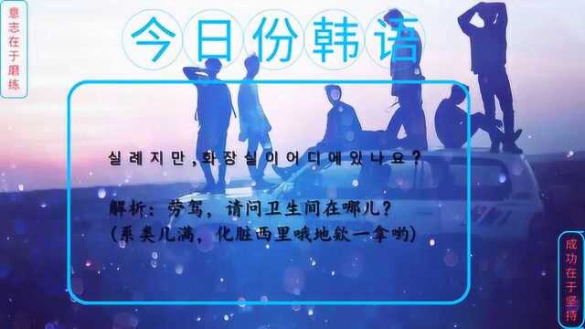 韩语日常用语300句,劳驾请问卫生间在哪呢?用韩语怎么说