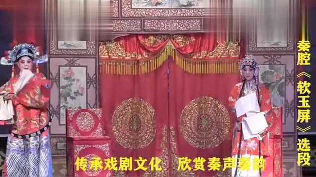 秦腔《软玉屏》演出,两位美女扮相俊美,演唱有板有眼,配合紧凑