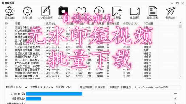 批量下载无水印短视频