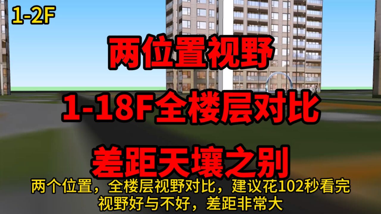 不同楼间距的视野对比,118F全楼层对比,差距有着“天壤之别”