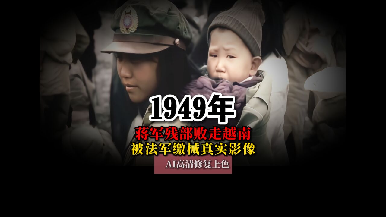 1949年蒋军残部三万多人败走越南,被法军缴械真实影像