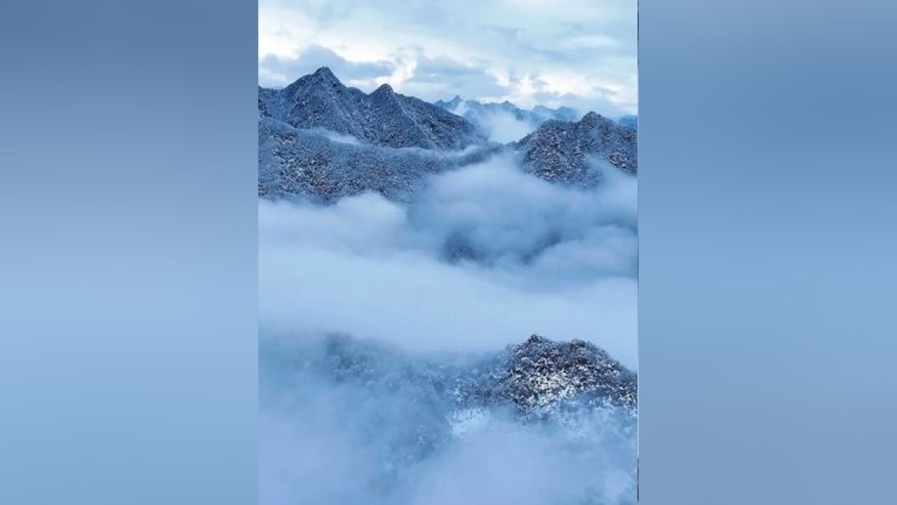 陕西西安:雪后秦岭拍的现实版千里江山图.