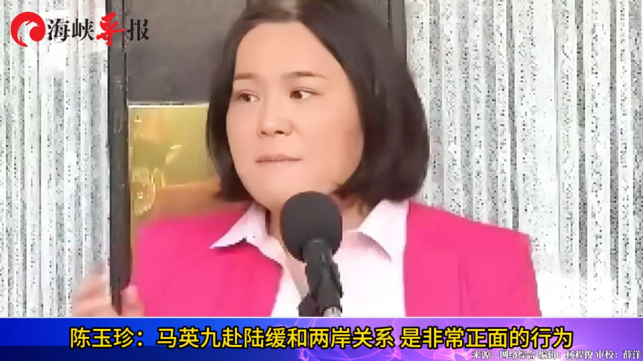 陈玉珍:马英九赴陆缓和两岸关系,是非常正面的行为