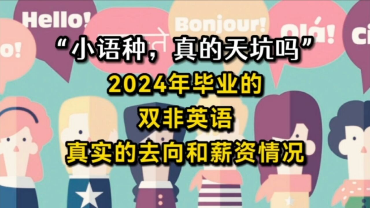 “小语种,真的天坑吗?”2024年毕业的双非英语应届生,真实的去向和薪资情况