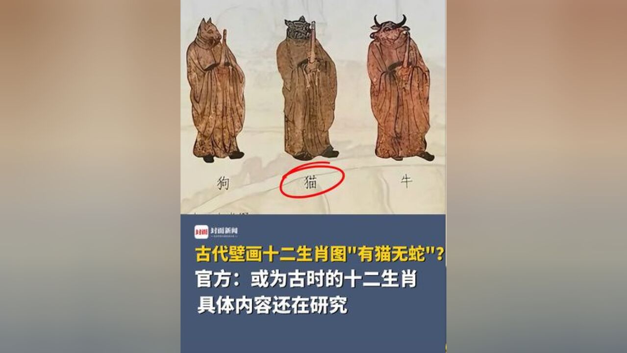 古代壁画十二生肖图“有猫无蛇”?官方:或为古时的十二生肖,具体内容还在研究