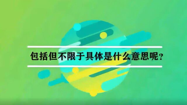 包括但不限于具体是什么意思呢?