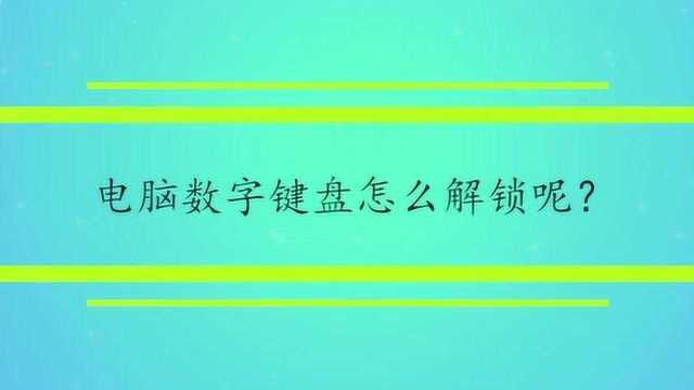 电脑数字键盘怎么解锁呢?