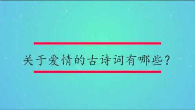 关于爱情的古诗词有哪些?