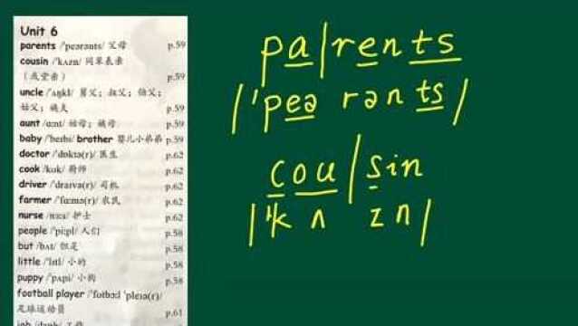 人教版 小学英语四4年级上册 Unit6单词讲解(拼读法)