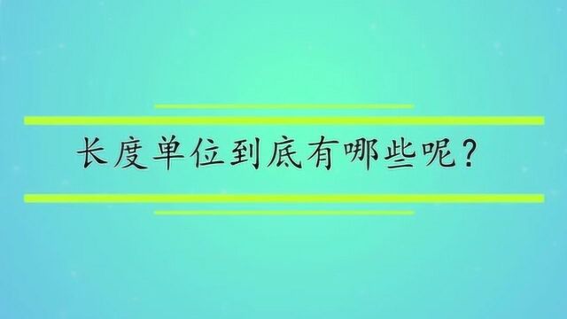 长度单位到底有哪些呢?