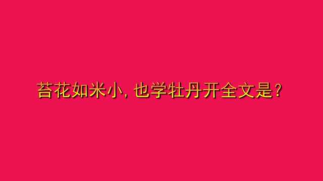 苔花如米小,也学牡丹开全文是?