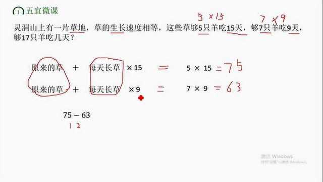 小升初试题,牛吃草问题,30多人找不到每天生长量而丢分,可惜