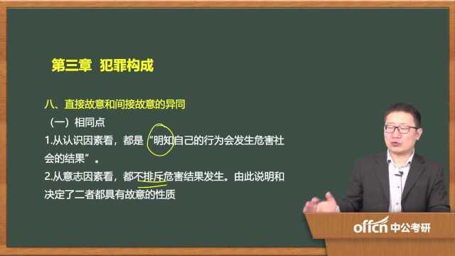 2020考研11刑法学复试 第三章 直接故意和间接故意的异同