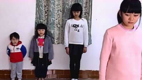 【腾讯视频】 五个女儿犯错罚站，爸爸用戒尺打手