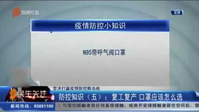 坚决打赢疫情防控阻击战:复工复产,口罩应该怎么选