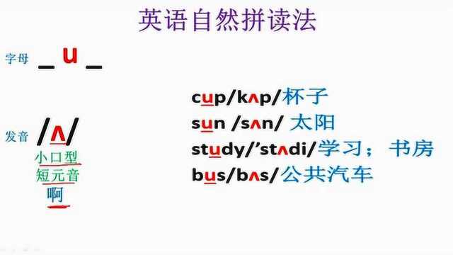 零基础学英语,自然拼读记单词,先记读音再学规律,字母u发音