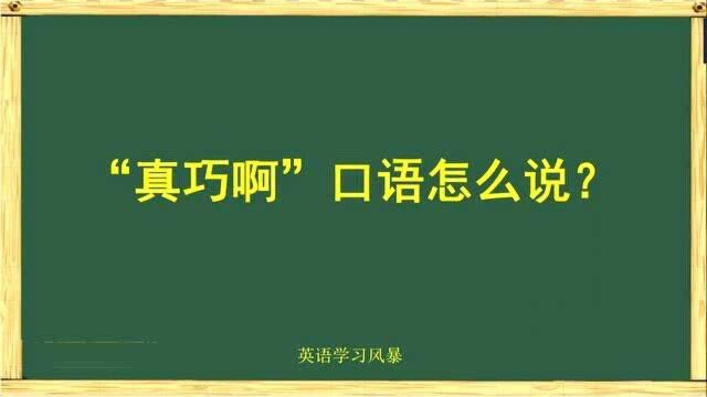 “真巧啊”口语中怎么说?给大家分享4种地道的说法