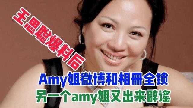 王思聪爆料后,Amy姐微博和相册全锁,另一个amy姐又出来辟谣