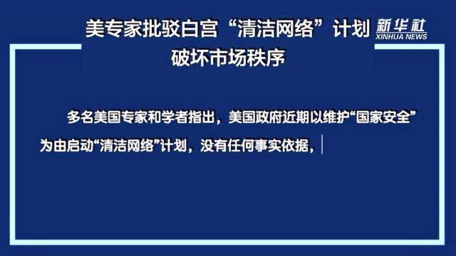 美专家批驳白宫“清洁网络”计划破坏市场秩序