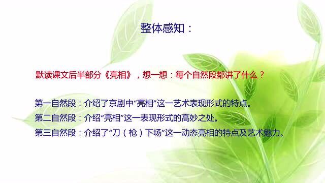 6年级上册部编版语文同步课(新):《京剧趣谈》第2部分