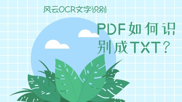 PDF如何识别成TXT?