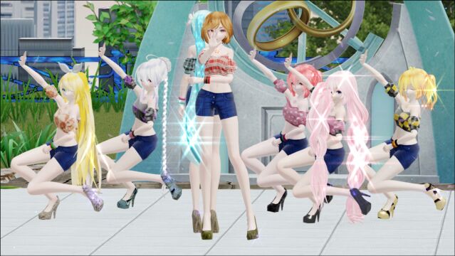 MMD初音未来歌姬计划,BBOOM,初音家族7人组同台