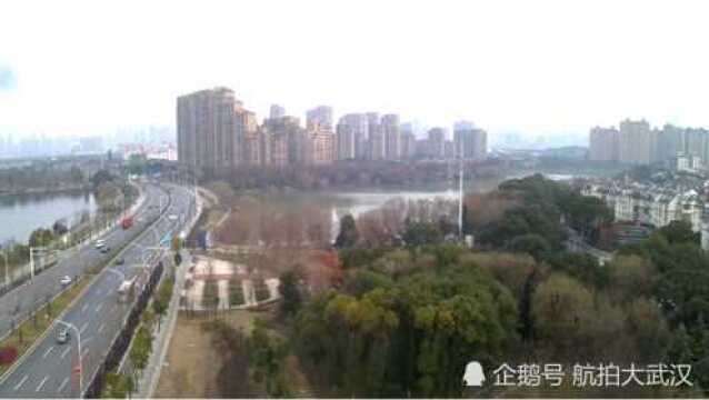 无人机航拍金银湖欧亚广场和财富大厦周边风景