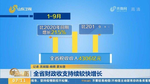 全省财政收支持续较快增长,19月,一般公共预算收入完成5810亿