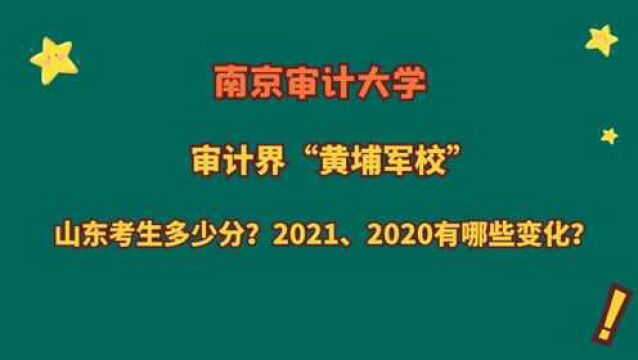 南京审计大学,审计界“黄埔军校”,山东需要多少分?多少位?