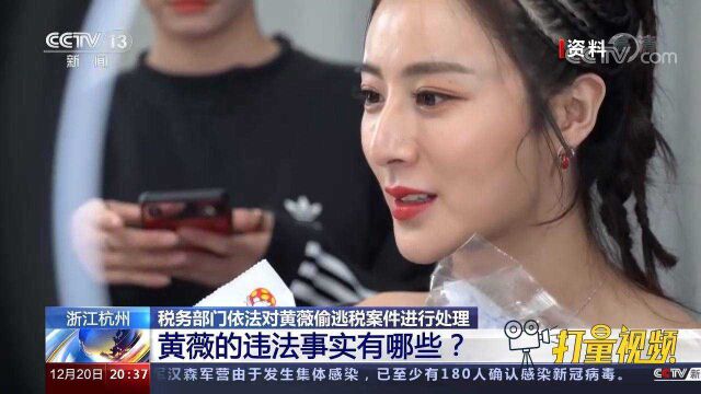 浙江杭州:税务部门依法对黄薇偷逃税案件进行处理